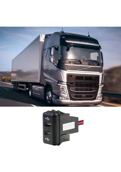 Volvo FH12 Için LED Işığı ile Araba Ikili USB Araç Şarj Cihazı Güç Soketi (Yurt Dışından) fiyatları