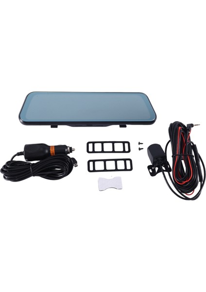 10 INÇ1080P Araba Dvr Ayna Çizgi Kamera Çift Lens Dashcam Full Hd Sürücü Kaydedici Akışı Çizgi Araba Kamera Dikiz Aynası (Yurt Dışından)