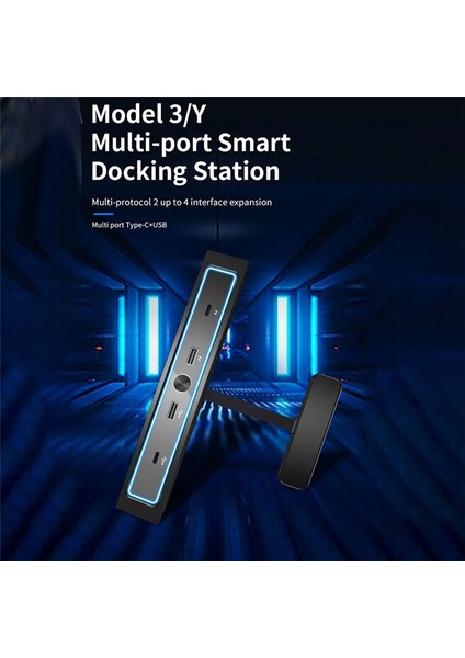 Otomatik Anahtar LED Işık USB Hub 2021 2022 2023 Tesla Model Y 3 Yerleştirme Istasyonları Merkez Konsolu Akıllı Sensör A (Yurt Dışından)