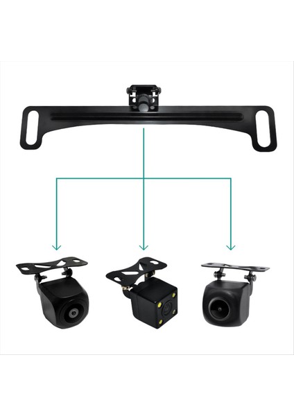 Evrensel Arka Görünüm Kamera Plaka Plakası Braket Yedek Kamera Plaka Montaj Araç Arka Görünüm Kamera Siyah (Yurt Dışından) fiyatları