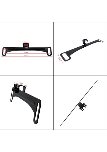 Evrensel Arka Görünüm Kamera Plaka Plakası Braket Yedek Kamera Plaka Montaj Araç Arka Görünüm Kamera Siyah (Yurt Dışından) fırsatları