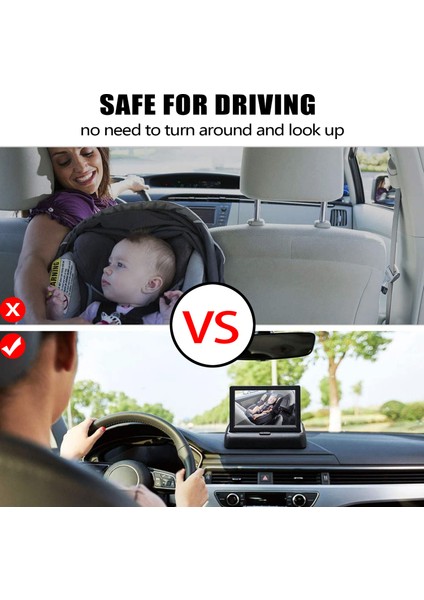 Bebek Araba Aynası 4 3 Inç Hd Gece Görüşü Araba Aynası Ekran Güvenlik Koltuğu Kamera Izlenen Dikiz Aynası (Yurt Dışından) fırsatları