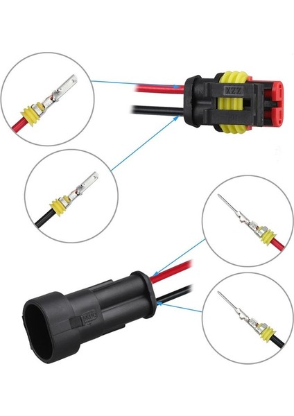 5 Çift 2 Pin Yollu Su Geçirmez Elektrik Tel Konektörü Fiş Set Araba Konektörlerini Motosiklet Scooter Deniz Için Kablo ile (Yurt Dışından) indirimleri
