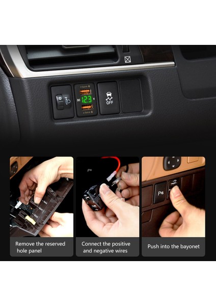 36W Hızlı Araba Şarj Cihazı Qc3 0 Mavi Voltajlı Çift USB Hızlı Şarj Cihazı Toyota Için Su Geçirmez Cep Telefonu Şarj Cihazı (Yurt Dışından) modelleri