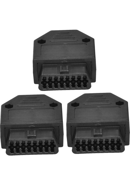 3x Obd2 Obd Iı 16 Pin Konektör Soketi Teşhis Takımı Adaptörü Obd Konnektörü + Terminal + Vidalar (Yurt Dışından)