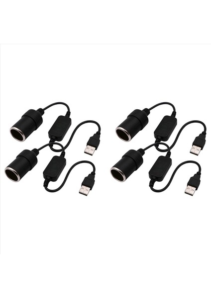 USB Bir ERKEK-14V Araba Daha Çakmak Soketi Kadın Dönüştürücü Kablosu 4 Pack (Yurt Dışından)