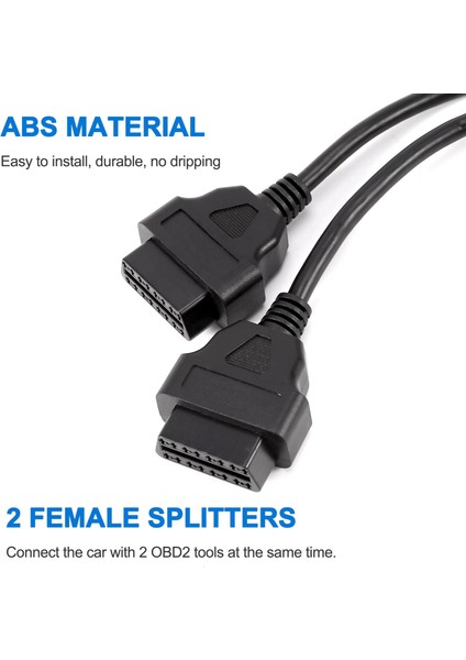 50CM Y Stil Obd 2 Obdıı Adaptörü Kablo Kablosu Erkek-Çift Kadın Obd2 Diagnostik Tool Araç Konektör Kablosu (Yurt Dışından) indirimleri