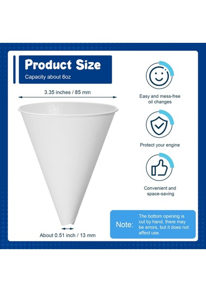 50 Adet Motor Yağı Için Kağıt Huni 6 Oz Motor Yağı Huni Kağıt Koni Gaz Dağıtıcılar Veya Mutfak Dolgusu Şişesi Için Huni (Yurt Dışından) fiyatları