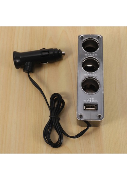 2x 3 Yollu Çok Fonksiyonlu Soket Arabası Çakmak Ayırıcı USB Fiş Şarj Cihazı Dc 12V/24V USB Bağlantı Noktası ile Üçlü Adaptör (Yurt Dışından) fırsatları