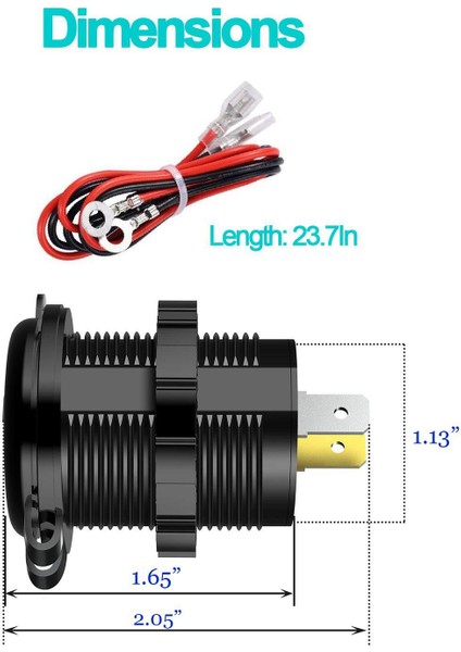 Qc 3 0 Çift USB Araç Şarj Cihazı Soketi 12V/24V USB Şarj Cihazı Tekne Motosiklet Kamyonu Golf Sepeti Için Iletişim Anahtarı (Yurt Dışından) fiyatları