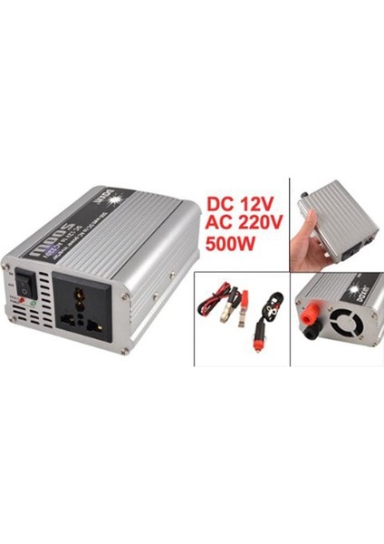 Silver Tone Otomatik Araba Dc 12V - Ac 220V Güç Invertör Adaptörü 500W (Yurt Dışından) fiyatları