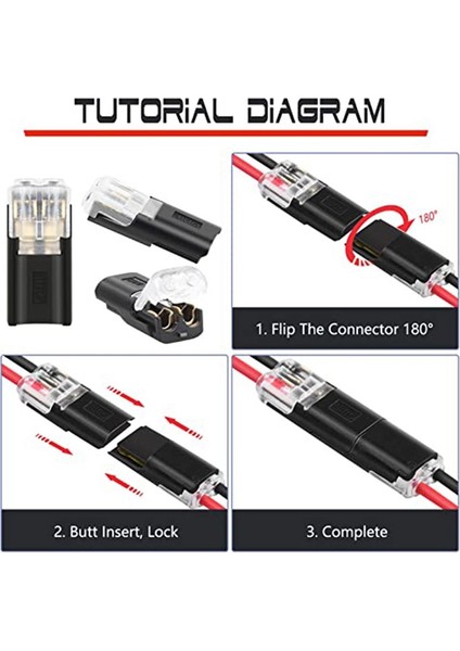 24 Parçalı 2 Kutuplu Kablo Konnektörü Tapa Tapa Konnektörü Terminali 18-24AWG Tel Hızlı Ekleme Konektörü (Yurt Dışından) fiyatları