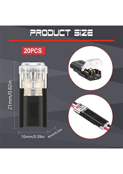 24 Parçalı 2 Kutuplu Kablo Konnektörü Tapa Tapa Konnektörü Terminali 18-24AWG Tel Hızlı Ekleme Konektörü (Yurt Dışından) indirimleri