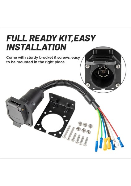 7 Yol Rv Römer Işık Konektörü Soketi 7 Pin Teli Elektrik Römork Adaptörü Montaj Braketi ile Hızlı Dönüştürücü (Yurt Dışından) modelleri