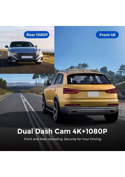 V22 Sürüş Kaydedici Hd 4K Ön ve Arka Çift Kayıt Cep Telefonu Araç Bağlantı Sürüş Track Aracı Kaydedici B (Yurt Dışından) modelleri