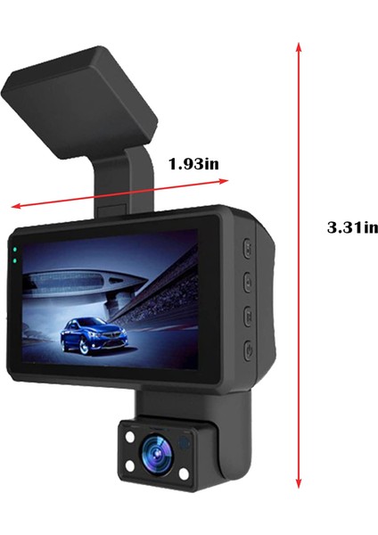 1080P Hd Araba Çizgi Kamera Araba Dvr Sürüş Kaydedici 3 0 Inç IPS Ekran Pano Kamera Park Monitörü Döngü Kaydı (Yurt Dışından)