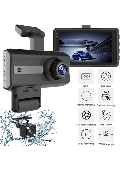 1080P Hd Araba Çizgi Kamera Araba Dvr Sürüş Kaydedici 3 0 Inç IPS Ekran Pano Kamera Park Monitörü Döngü Kaydı (Yurt Dışından) modelleri