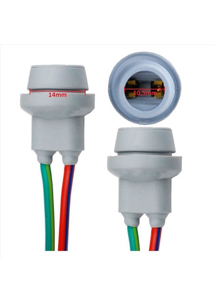 6x T10 Soket W5W Adaptörü Yumuşak Kauçuk Işık Tutucu Araç Aksesuarları Erkek - Kadın Tel Konektörü Kablo ile (Yurt Dışından) fırsatları