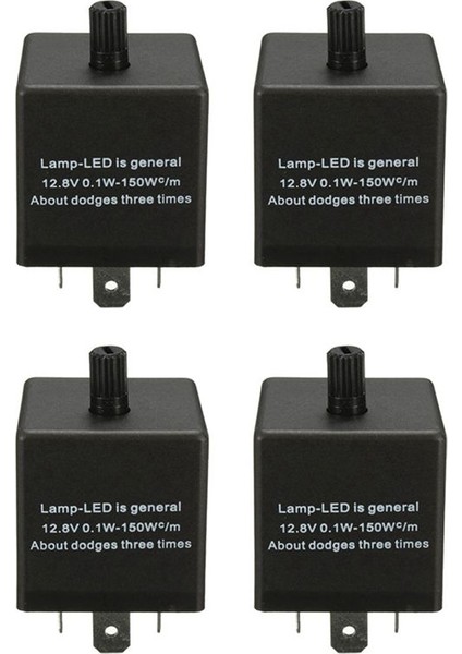 4x 12V 3 Pin LED Ayarlanabilir Araba Flaşör Flaş Rölesi Dönüş Sinyali Işığı Göstergesi (Yurt Dışından)