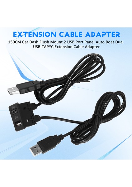 150CM Araba Dash Flush Montaj 2 USB Port Paneli Otomatik Tekne Çift Usb-Tapyc Uzatma Kablo Adaptörü Toyota (Yurt Dışından) fırsatları