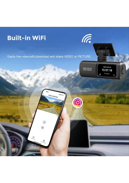 V22 Sürüş Kaydedici Hd 4K Ön ve Arka Çift Kayıt Cep Telefonu Araç Bağlantı Sürüş Track Aracı Kaydedici A (Yurt Dışından) indirimleri