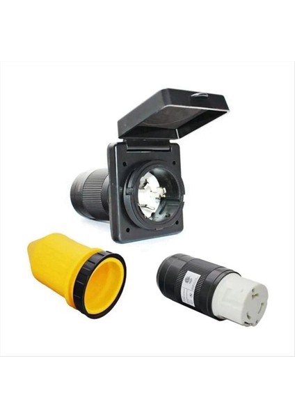 Rv 50 Amp 125V/250V Ac Güç Giriş Fişi Kadın Twist Kilitleme Konnektörü Siyah (Yurt Dışından)