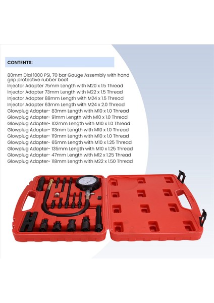 TU-15B Basınç Göstergesi Motor Sıkıştırma Test Cihazı Set Kiti Silindir Testi Göstergesi (Yurt Dışından) fırsatları