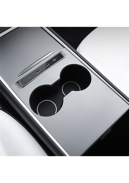 Tesla Model 3 Y 2021 2022 27W Hızlı Şarj Cihazı USB Şun Hub Akıllı Yerleştirme Istasyonu Araba Adaptörü Powered Splitter (Yurt Dışından) fırsatları