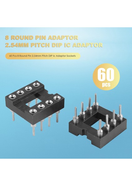 60 Pcs 8 Yuvarlak Pin 2 54MM Pitch Dip Ic Adaptör Soketleri (Yurt Dışından) fırsatları