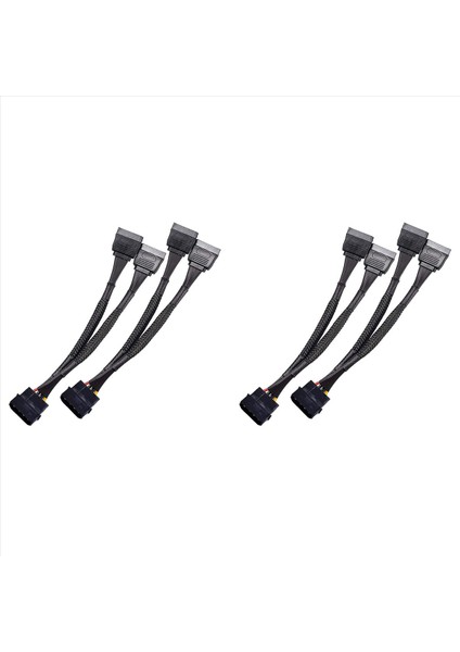 4x 4 Pin Erkek Ide Molex - Iki Kadın Sata Güç Donanter Dönüşütü Adaptör Kablosu Sabit Sürücü HDD SSD (Yurt Dışından)