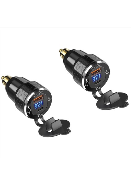 2x Pd 3 0 Tip C USB Hızlı Şarj Cihazı Usb&#39 Ye Din ve 12V-24V Ducati Bmw Için Voltmetre ile 18W Qc 3 0 Elektrik Prizini (Yurt Dışından)
