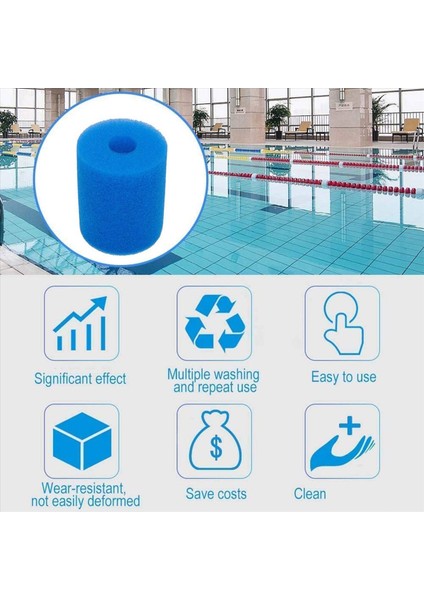 6 Paket Filtre Süngeri Inex Tip H Yeniden Kullanılabilir Yıkanabilir Sıcak Küvet Temizleyici Aracı Sünger Filtre Kartuşu Köpüğü (Yurt Dışından) fırsatları