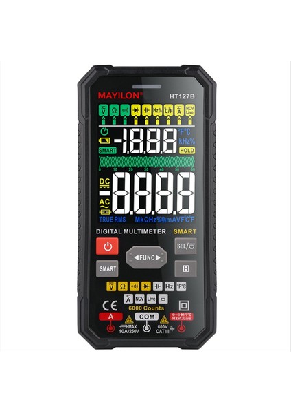 Mayilon HT127B Dijital Multimetre 6000 Sayım Evrensel Metre Otomatik Aralık Gerçek Rms Çok Fonksiyonlu Metre Ncv Test Cihazı (Yurt Dışından) fırsatları