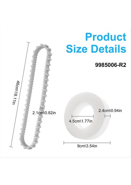 Otomatik Havuz Temizleyici Yedek Parçaları Kit - Maytronics Dolphin Nautilus cc Plus Için 9985006 -R2 Zamanlama Pisti (Yurt Dışından) fiyatları
