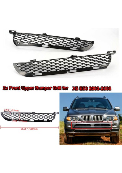 Bmw For-Bmw X5 E53 2003-2006 Facelıct Ön Izgara Üst Tampon Örgü Izgarası (Yurt Dışından) modelleri