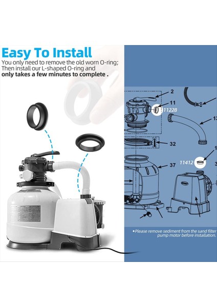 10PCS 11412 11228 Intex Kum Filtre Pompası Motoru Için Uyumlu L-Şekilli O-Rings Contası Havuz Hortumu Contası Için (Yurt Dışından) fırsatları