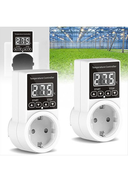 Sensörlü 2 Pack Termostat Soketi, Dijital Sıcaklık Kontrolör Soketi, Su Geçirmez Sıcaklık Anahtarı Ab Fişi (Yurt Dışından) fiyatları