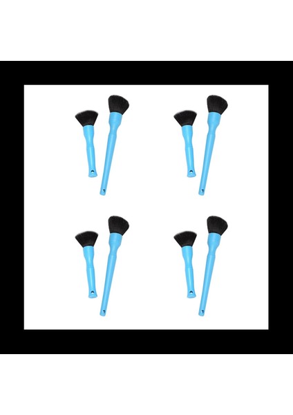 8x Süper Yumuşak Detay Fırçası Araba Fırçası Detay Fırçası Temizlik Fırçası Göz Farı Fırçası Güzellik Fırçası Seti Mavi (Yurt Dışından)