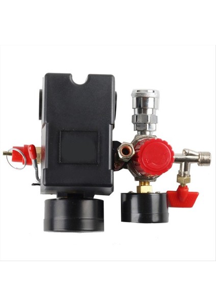Hava Kompresörü Basınç Anahtarı Basıncı W/valf Kontrol Regülatörleri Ölçer 90-120PSI 4 Bağlantı Noktası Güvenlik Valfi Hava Kompresörü (Yurt Dışından)