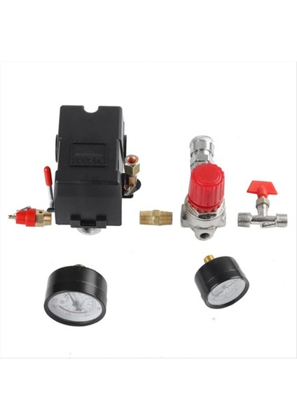 Hava Kompresörü Basınç Anahtarı Basıncı W/valf Kontrol Regülatörleri Ölçer 90-120PSI 4 Bağlantı Noktası Güvenlik Valfi Hava Kompresörü (Yurt Dışından) modelleri