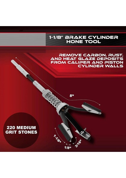 1-1/8in Küçük Fren Silindiri Bone Aracı-Motor Silindir Hone Deglazer 0 75-2 5in Piston Honlama 3pc Stone 220 Grit (Yurt Dışından) indirimleri