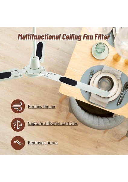 10 Adet Tavan Fan Filtreleri Tavan Fanı Bıçakları Için Etkinleştirilmiş Hindistan Cevizi Karbon Filtresi Filtreleri Kokuları Ortadan Kaldırır Toz Oval (Yurt Dışından) fırsatları