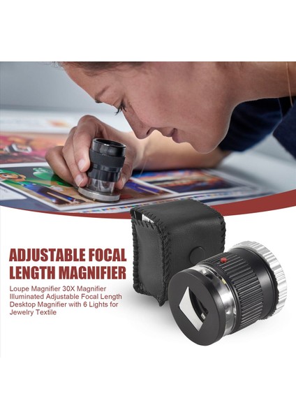 Loupe Büyüteç 30X Büyüteç Aydınlatılmış Ayarlanabilir Odak Uzunluğu Masaüstü Büyüteç, Takı Tekstil Için 6 Işık (Yurt Dışından) fırsatları