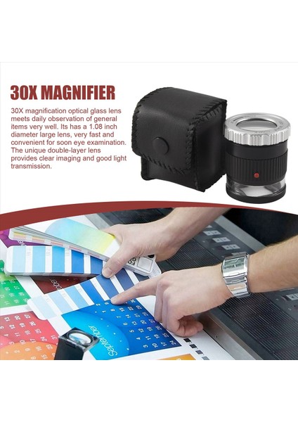 Loupe Büyüteç 30X Büyüteç Aydınlatılmış Ayarlanabilir Odak Uzunluğu Masaüstü Büyüteç, Takı Tekstil Için 6 Işık (Yurt Dışından) indirimleri