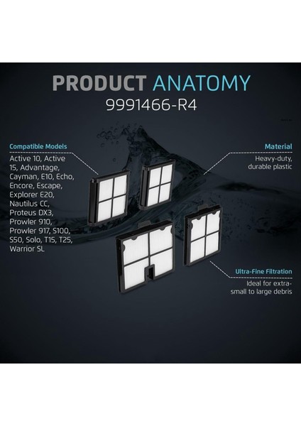 Ultra-Fine Filtre 9991466-R4 Yunus Robotik Havuz Temizleyicileri Aktif 10 Aktif 15 Avantaj Cayman E10 (Yurt Dışından) indirimleri