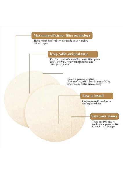 1000PCS Yedek Kağıt Filtreler Yuvarlak Kahve Makinesi Filtreleri Aerobie Aeropress Kahvesi ve Espresso Üreticileri Için Tek Kullanımlık (Yurt Dışından) fiyatları
