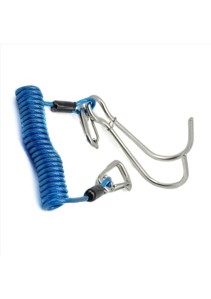 2x Çift Kafa Dalış Resif Rafting Hook Paslanmaz Çelik Reef Kanca Spiral Yay Kablosu Dalış Güvenlik Aksesuarı - Mavi (Yurt Dışından) fiyatları