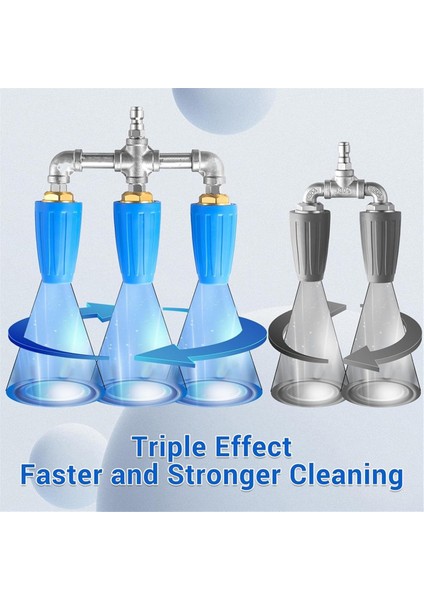 Üçlü Turbo Nozul, 1/4 Inç Hızlı Konektörlü Turbo Nozul Basınç Yıkayıcı, 2.5 Delikli Ikiz Turbo Nozul, 4000 Psi Ma (Yurt Dışından) modelleri