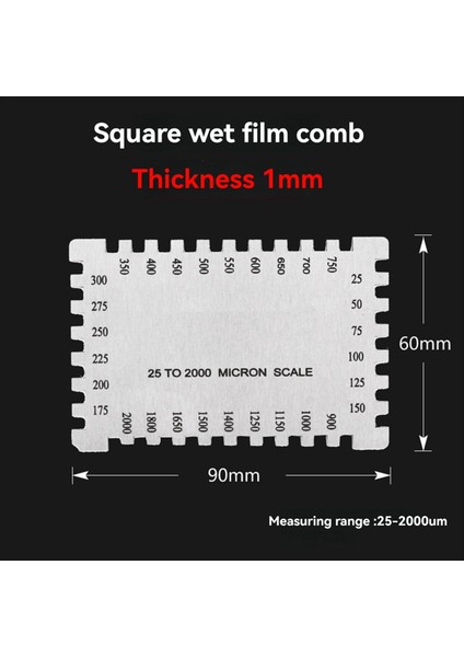 Paslanmaz Çelik Altıgen Islak Film Tarağı Boya Kaplama Islak Film Kalınlığı Gösterge Tarak Gösterge Filmi (Kalınlık 1mm) (Yurt Dışından) fiyatları