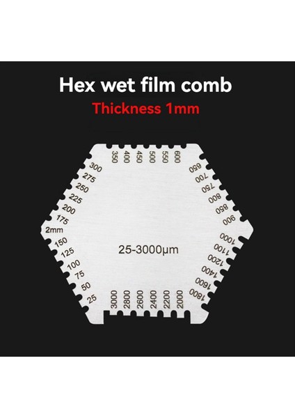 Paslanmaz Çelik Altıgen Islak Film Tarağı Boya Kaplama Islak Film Kalınlığı Gösterge Tarak Gösterge Filmi (Kalınlık 1mm) (Yurt Dışından) modelleri